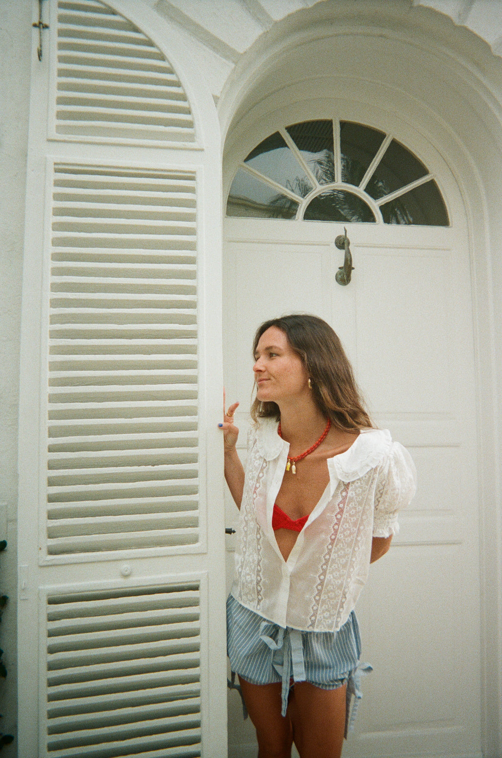 Red Beaded Fish Necklace