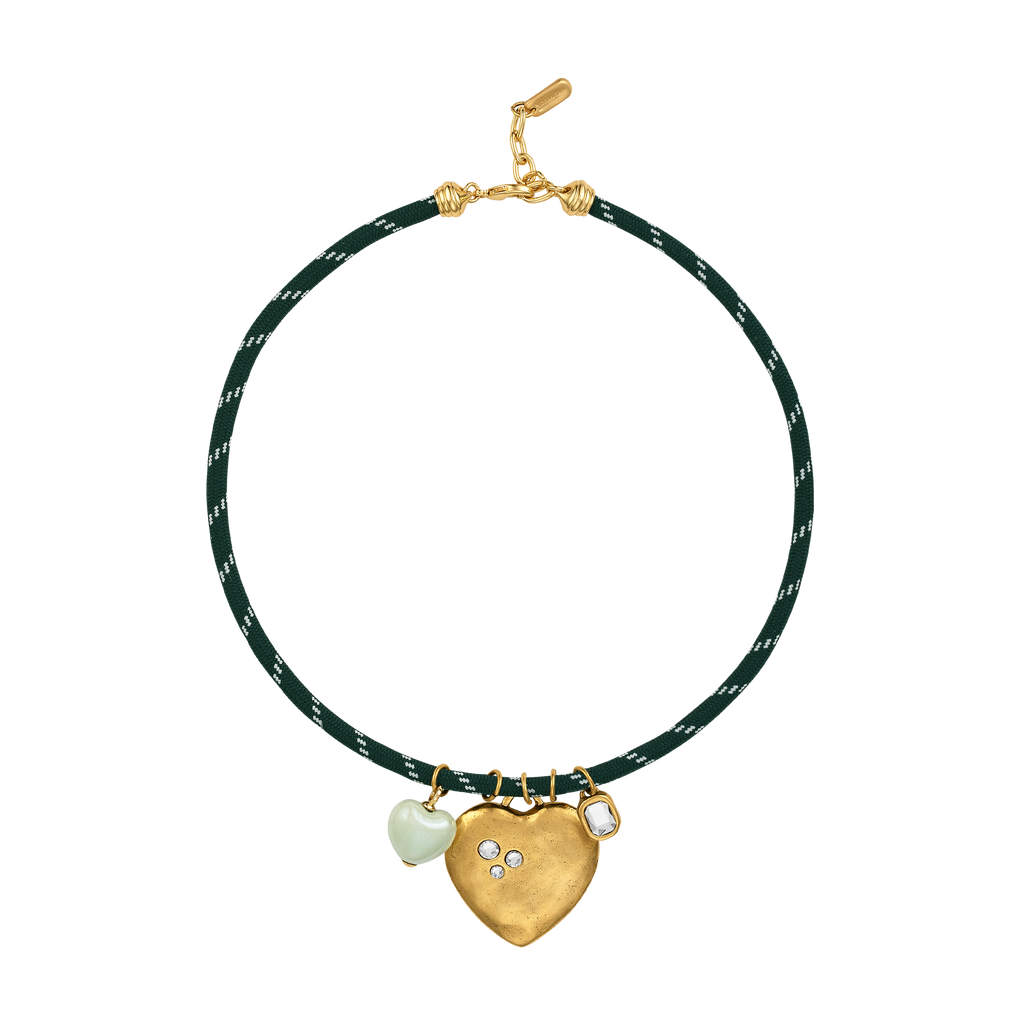 Green Heart Paracord Necklace