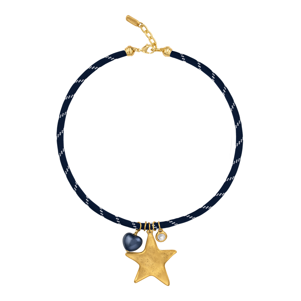 Navy Heart Paracord Necklace