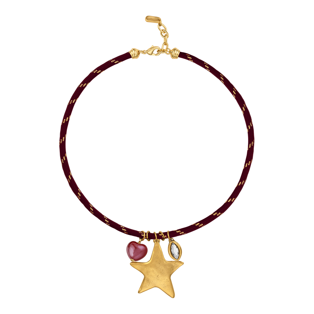 Maroon Heart Paracord Necklace