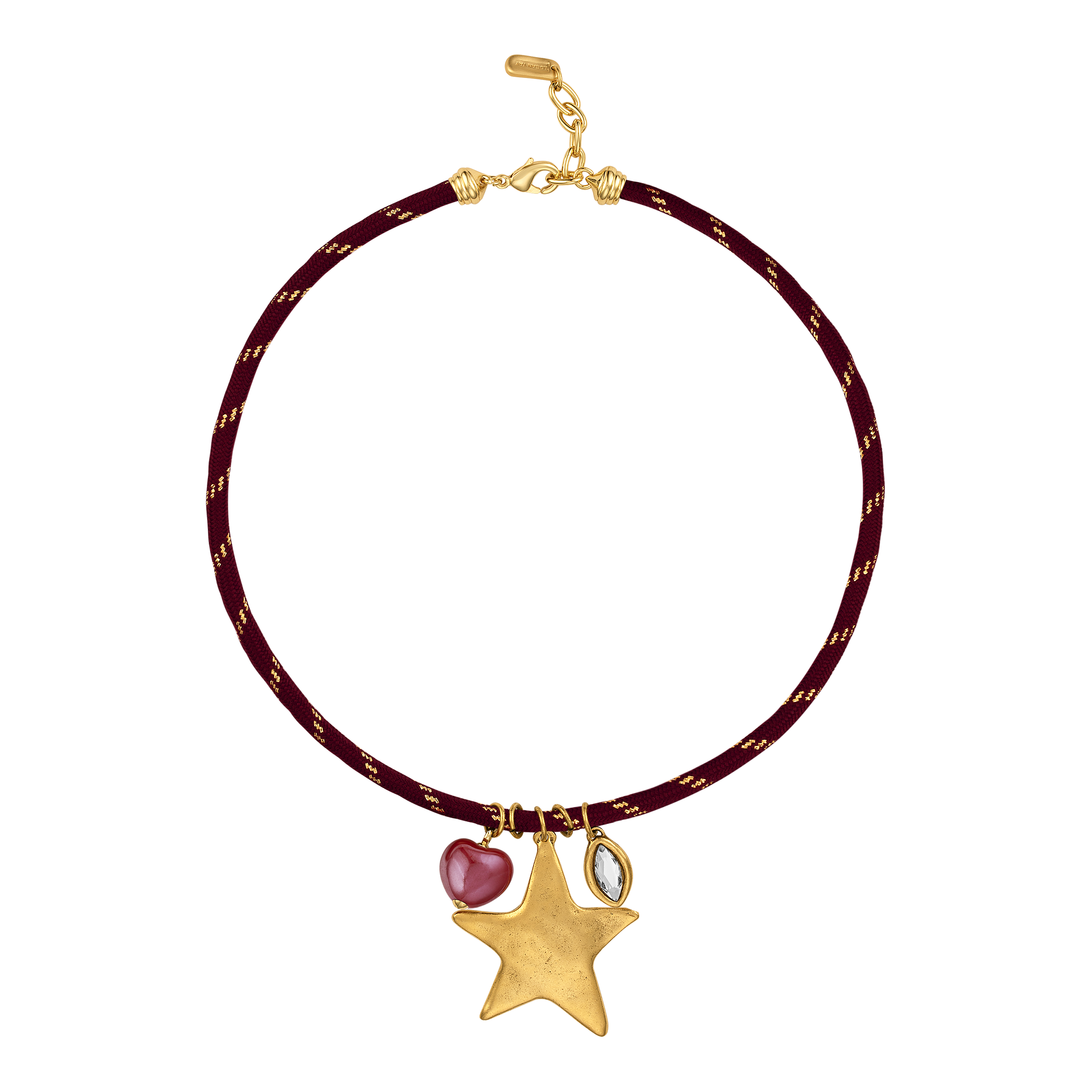 Maroon Heart Paracord Necklace