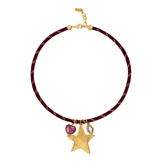 Maroon Heart Paracord Necklace