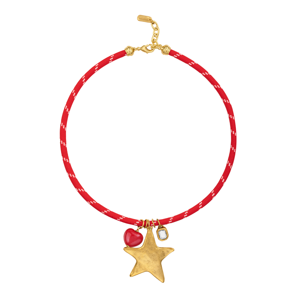 Red Heart Paracord Necklace