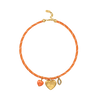 Orange Heart Paracord Necklace
