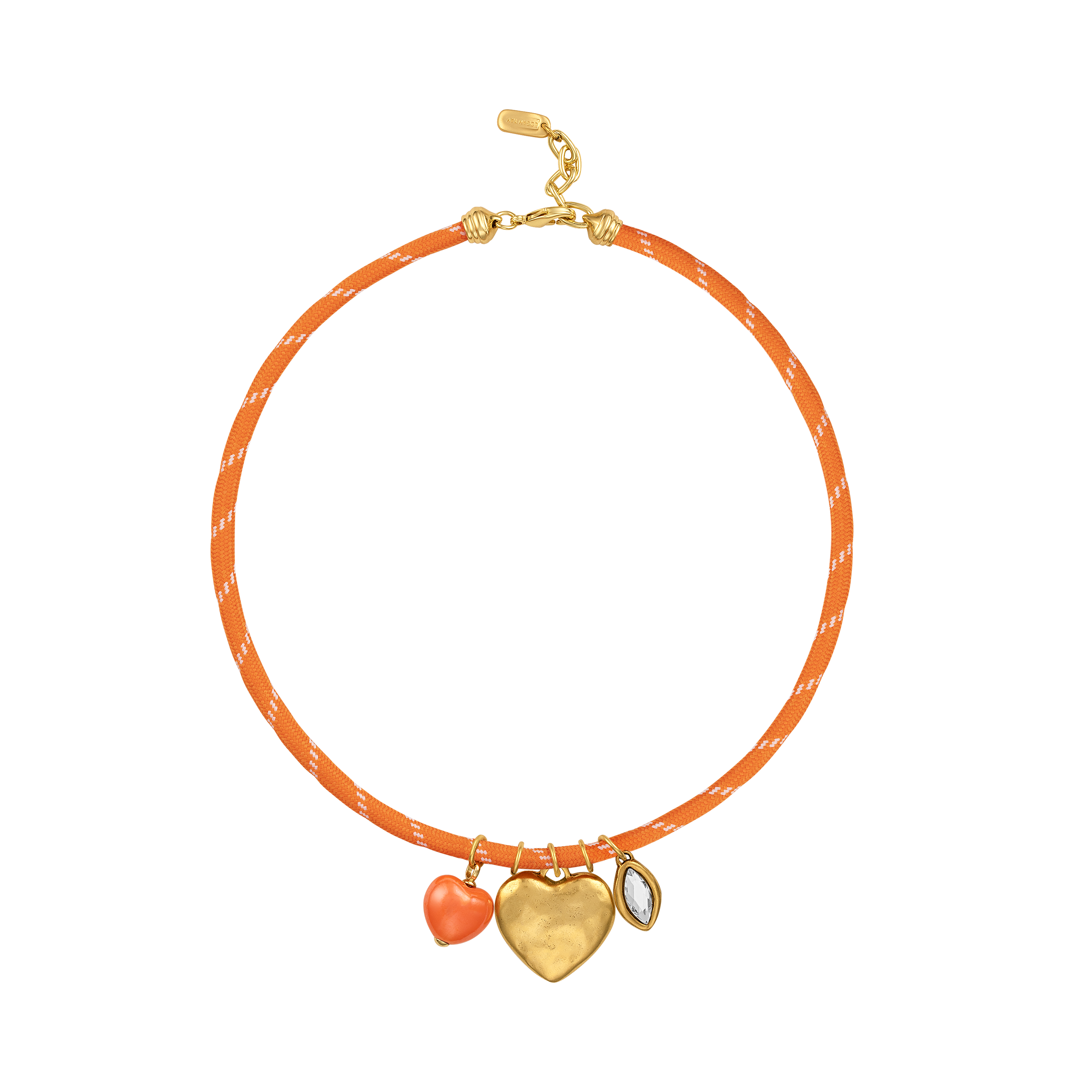 Orange Heart Paracord Necklace