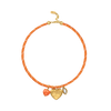 Orange Heart Paracord Necklace