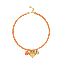  Orange Heart Paracord Necklace