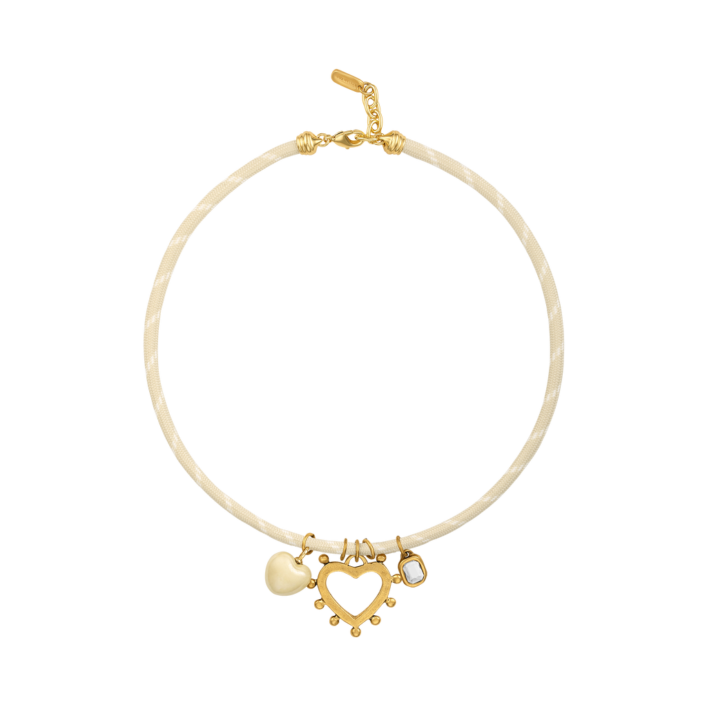 White Heart Paracord Necklace