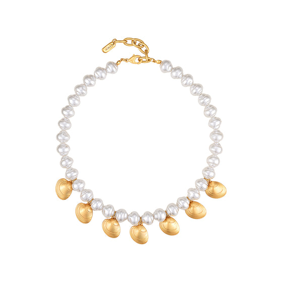 JUMBO GOLD SHELL PEARL NECKLACE