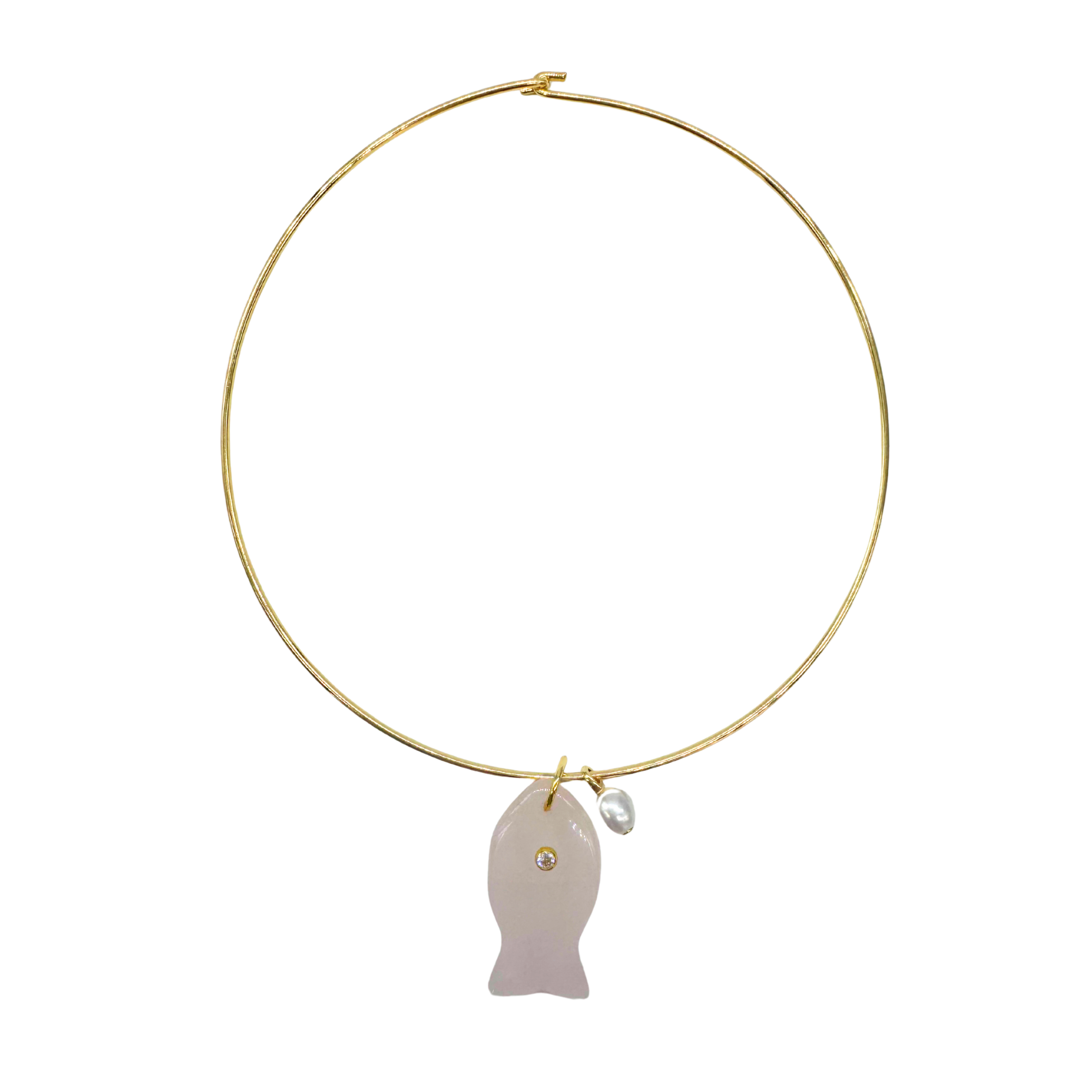 Light Pink Gemstone Fish Collar