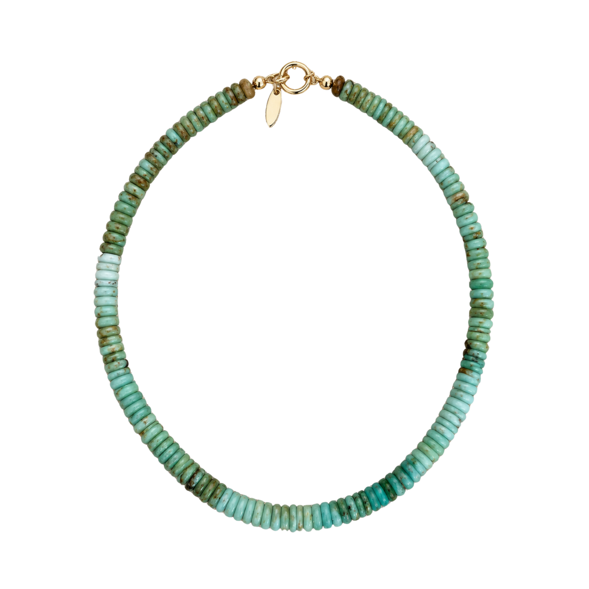 Mixed Green & Turquoise Beaded Necklace