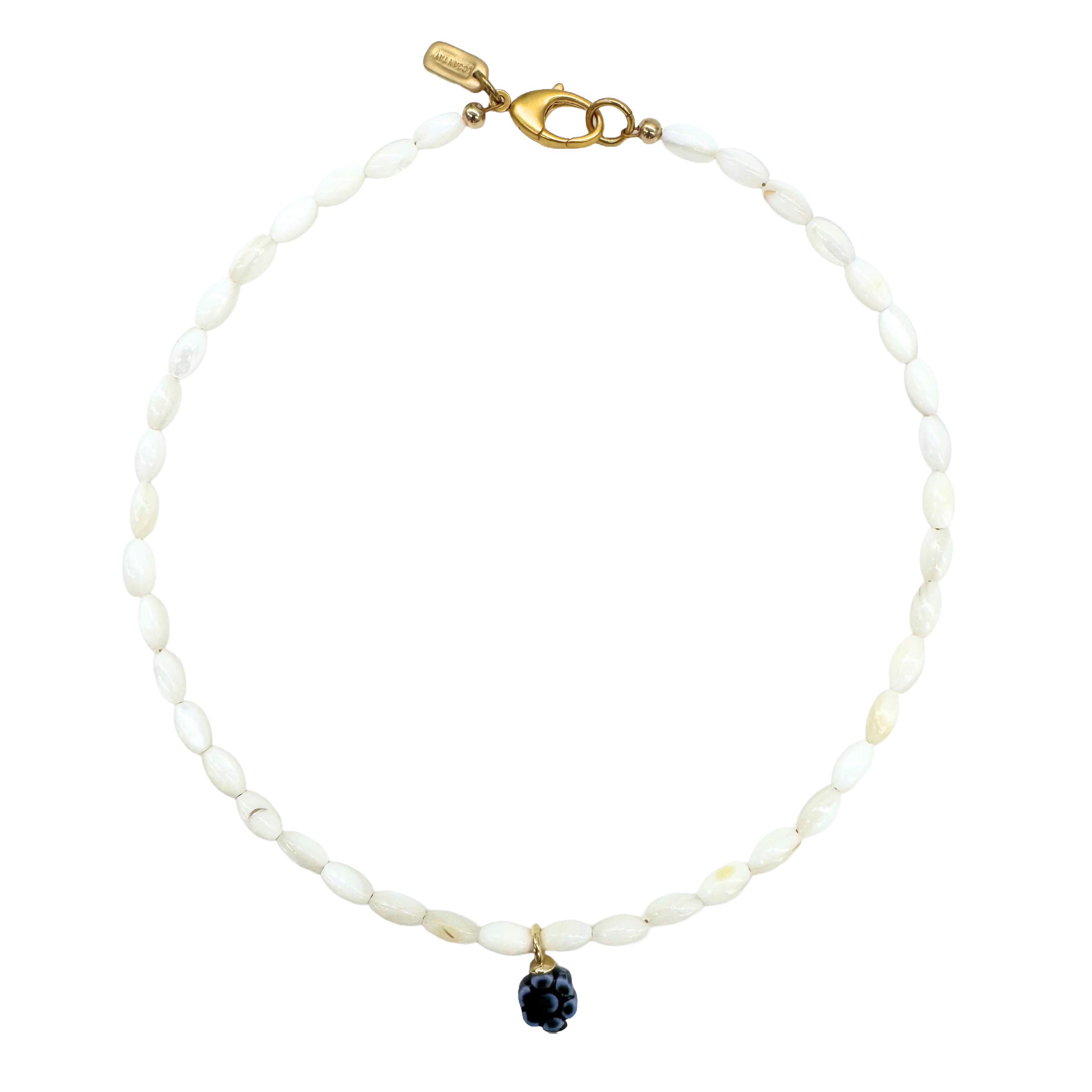 Mother of Pearl Beaded Flower Necklace