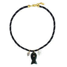  Navy Paracord Fish Necklace