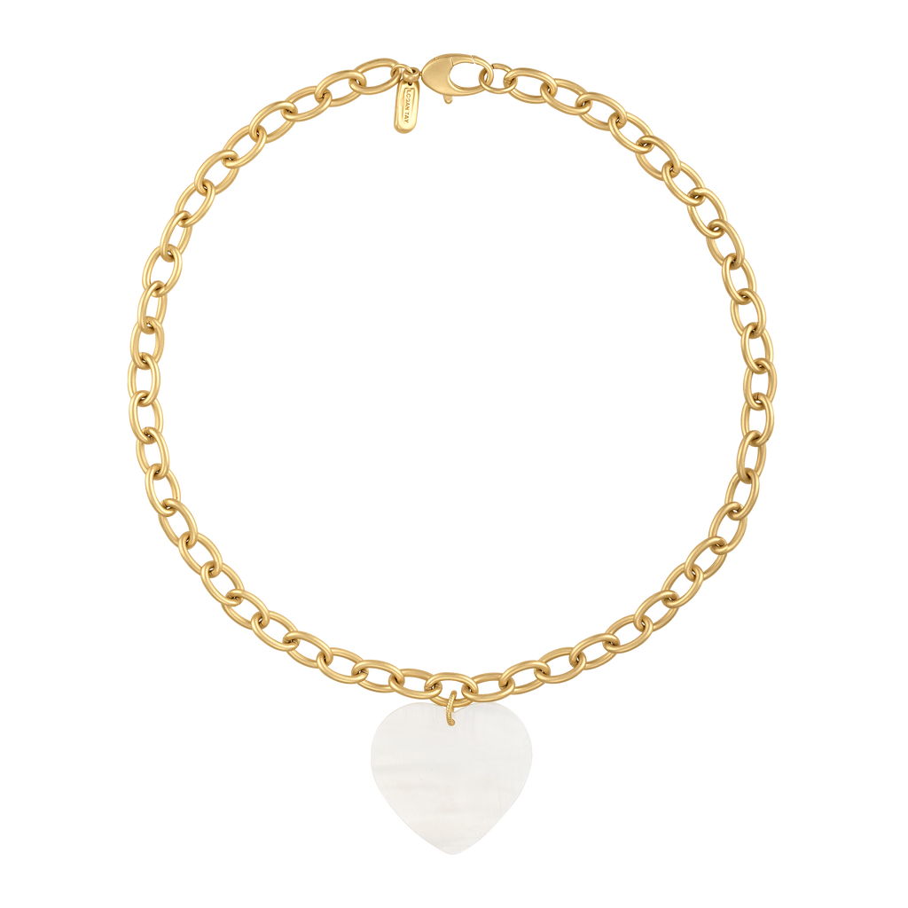 Jumbo Mother of Pearl Heart Necklace – LOGAN TAY Jumbo Mother of Pearl Heart Necklace – LOGAN TAY