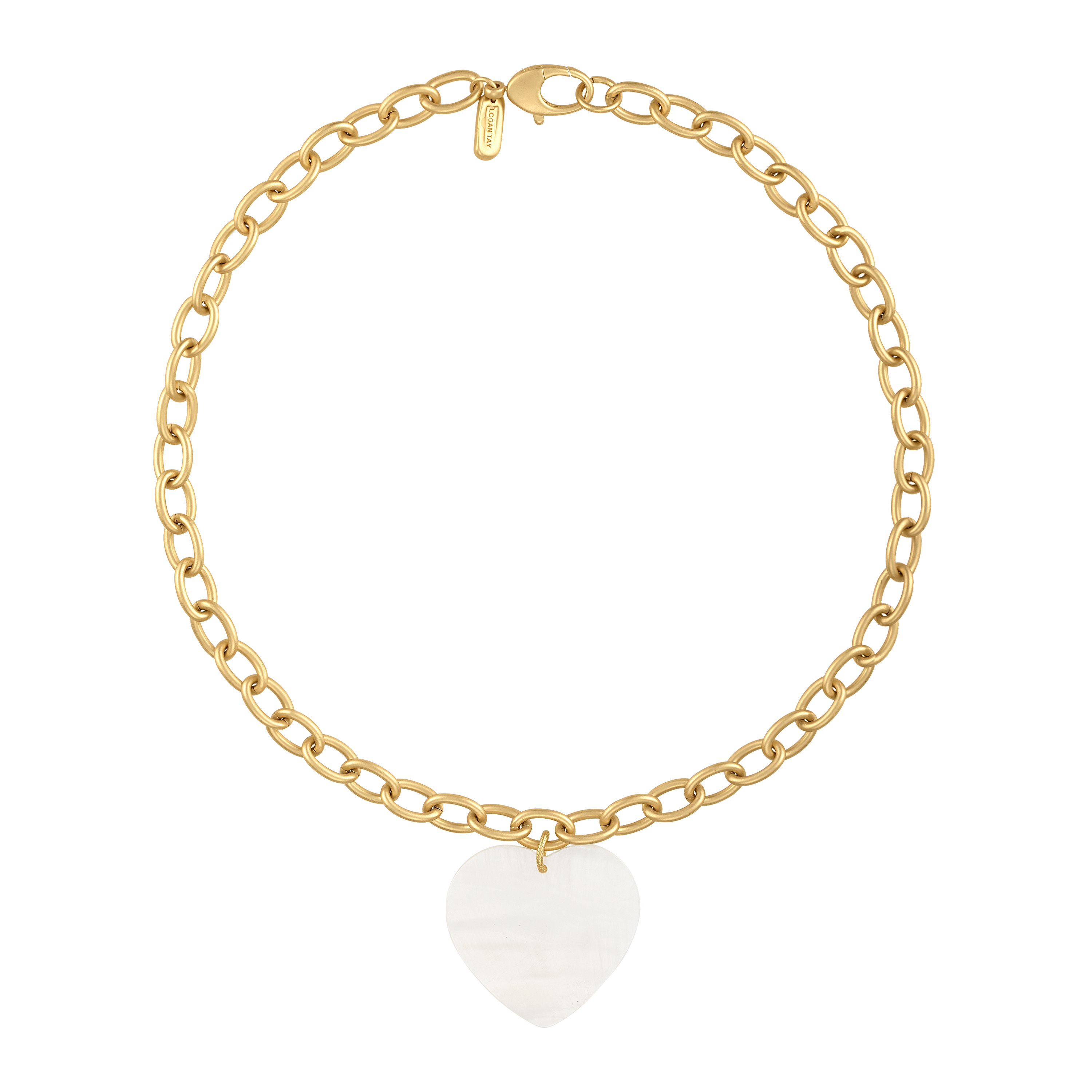 Jumbo Mother of Pearl Heart Necklace