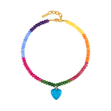  OMBRE RAINBOW HEART NECKLACE