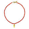 Orange Beaded Fish Necklace
