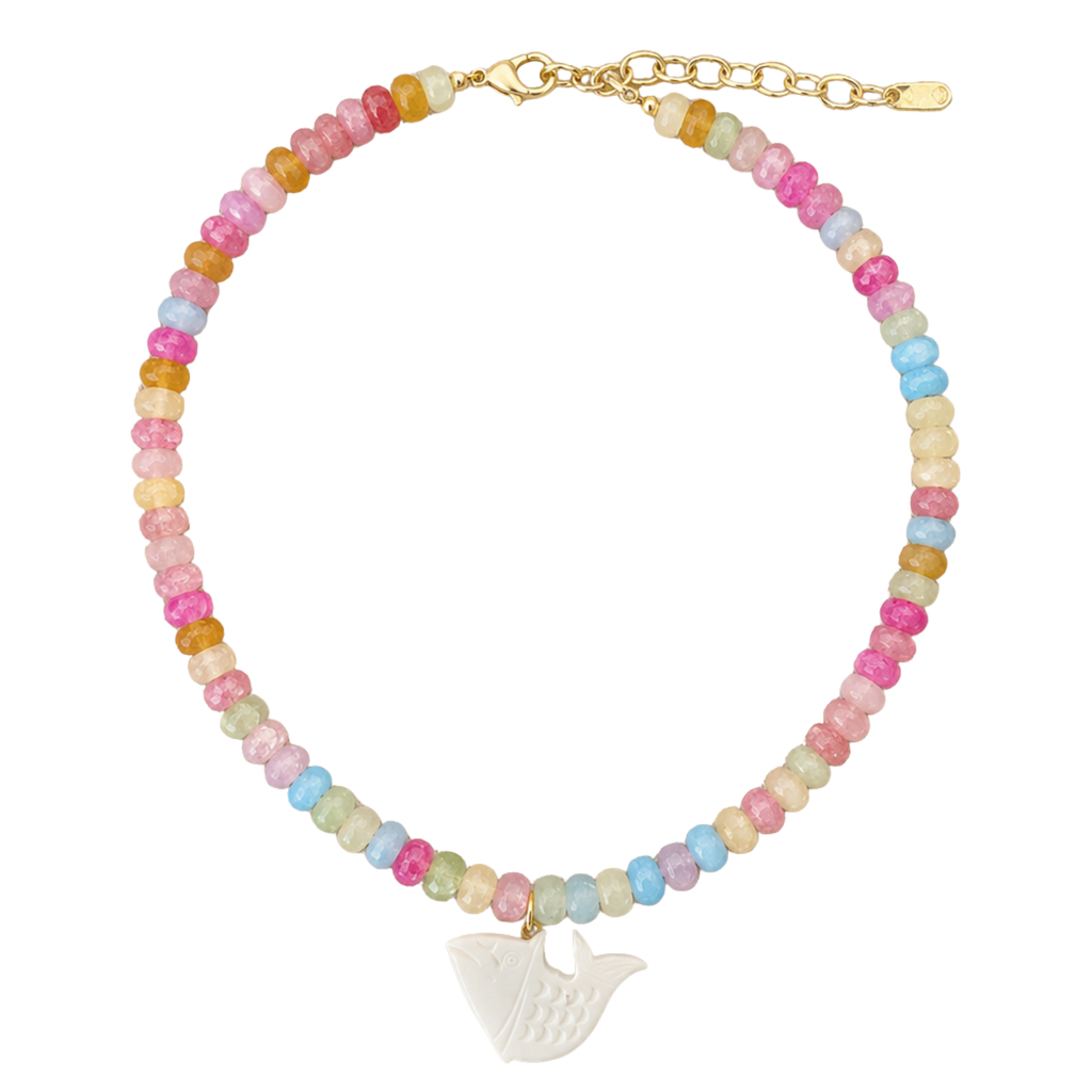 Pastel Bone Fish Necklace