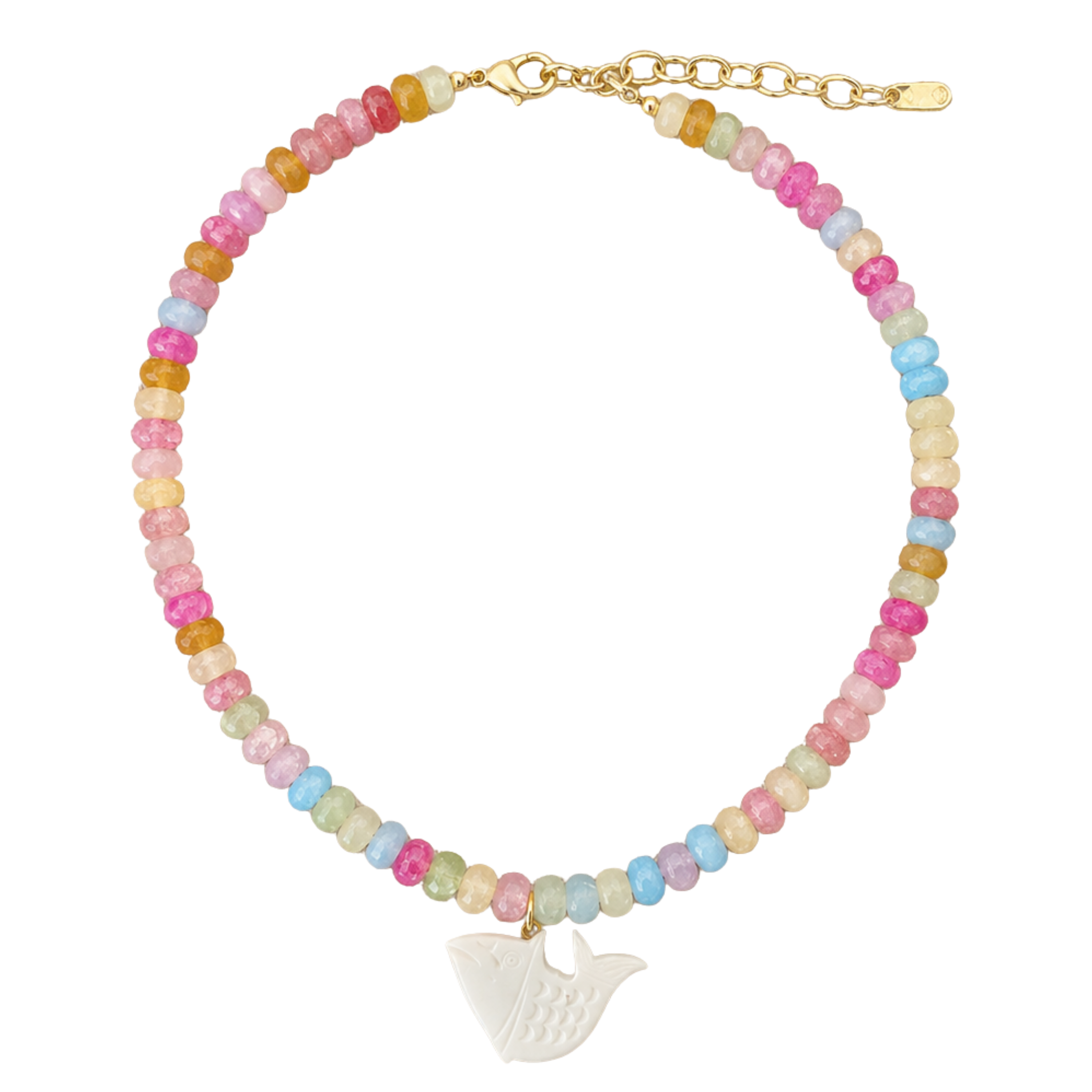 Pastel Bone Fish Necklace