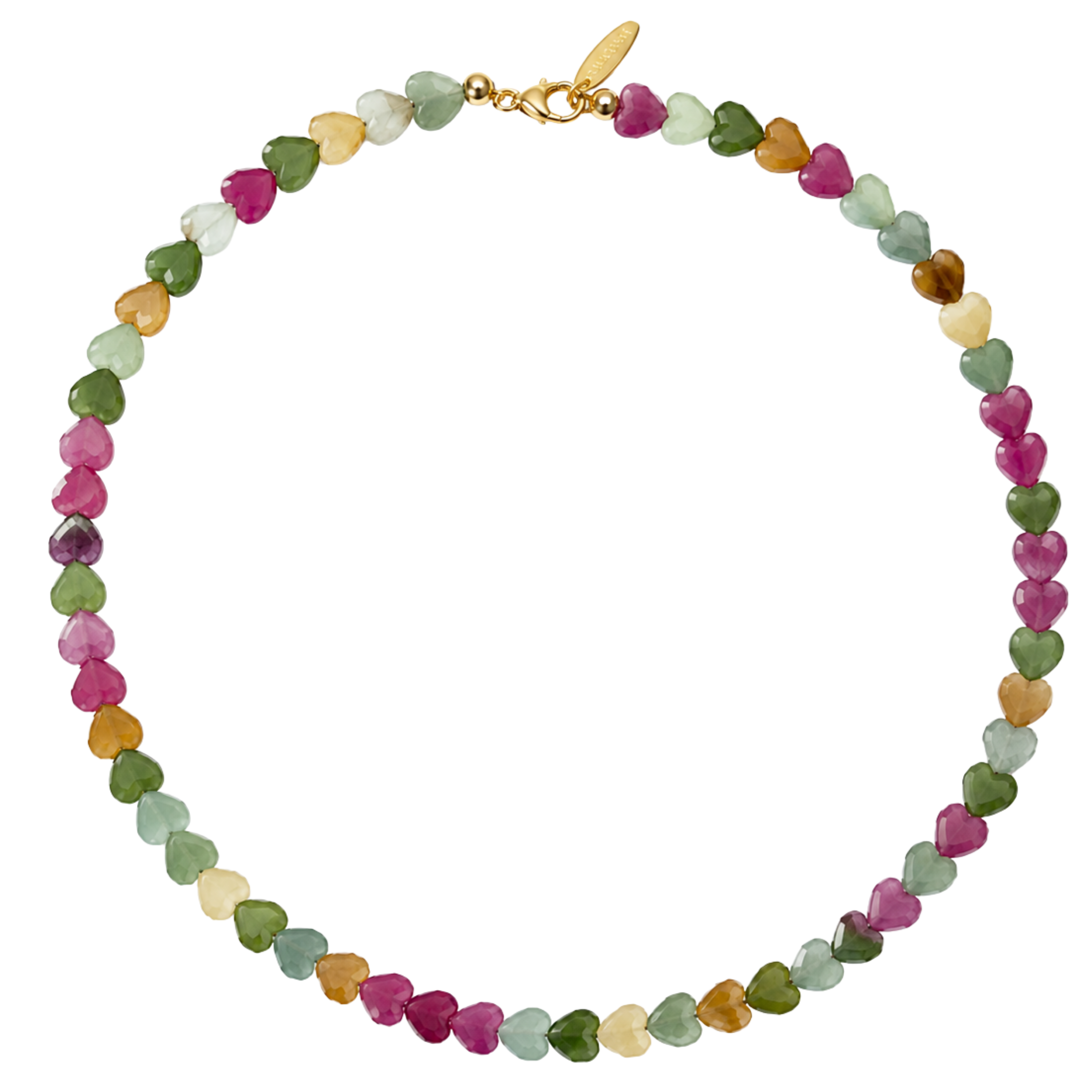 Pastel Heart Beaded Necklace