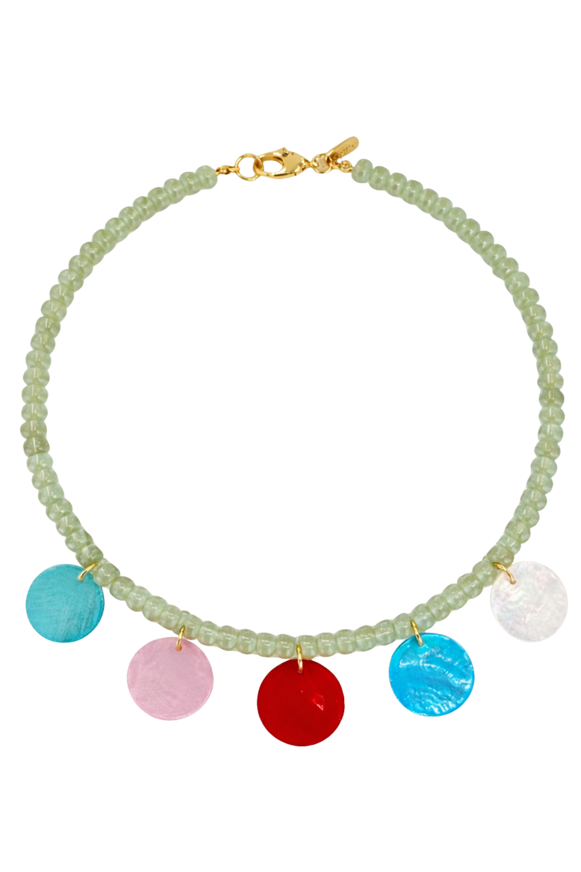 Pastel Disc Beaded Necklace