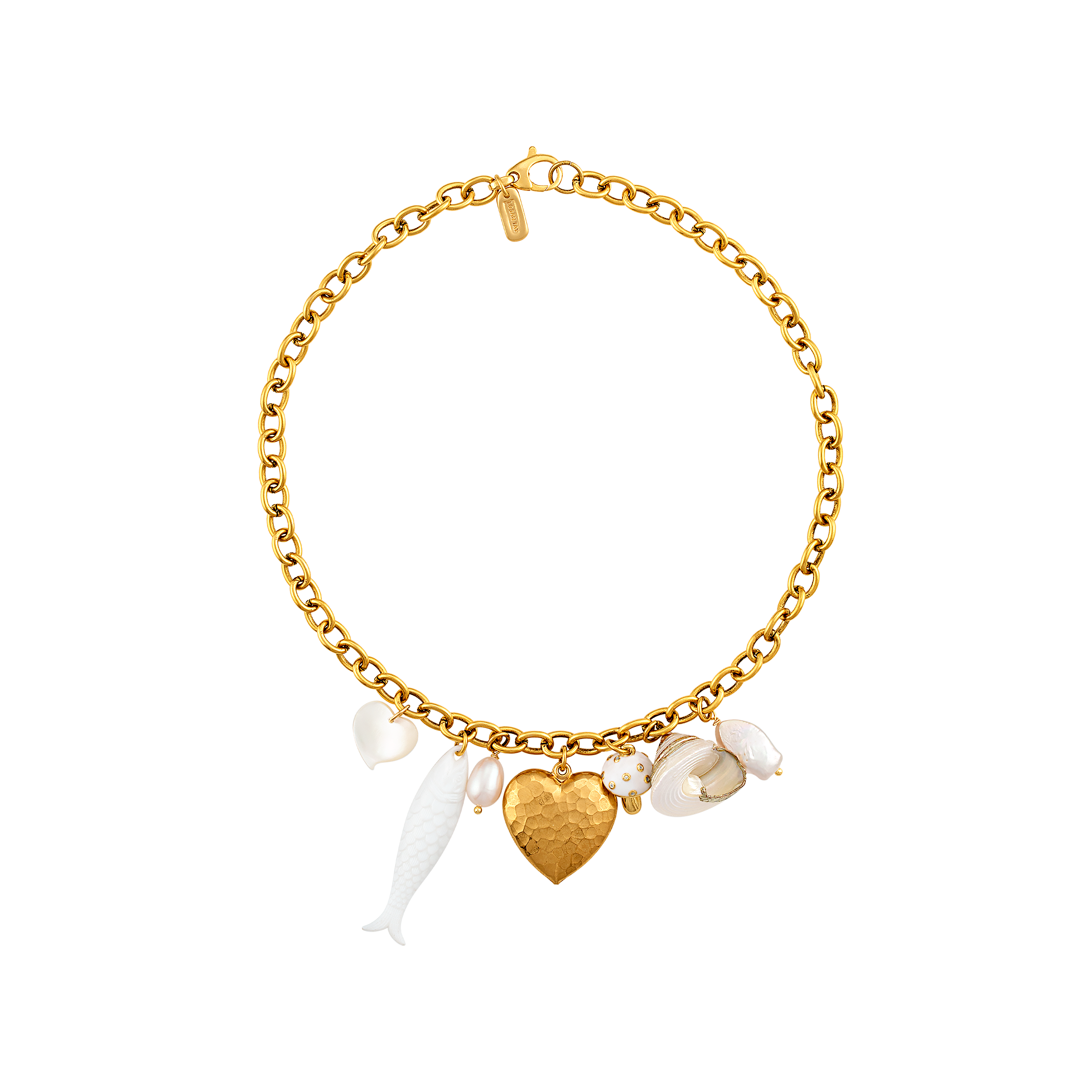 Pearly Fish Charm Necklace