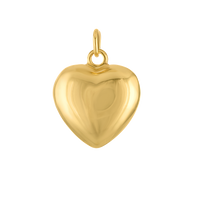 Gold Puff Heart Charm