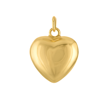 Gold Puff Heart Charm