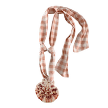  Pink Gingham Seashell Necklace