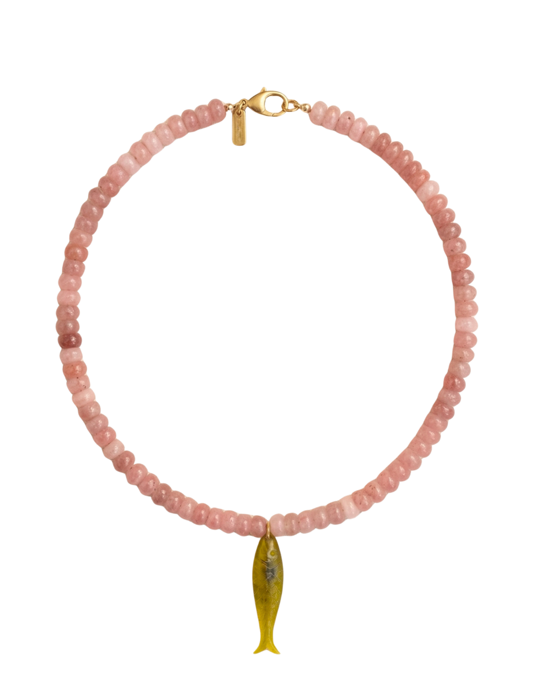 Pink and Green Fish Necklace