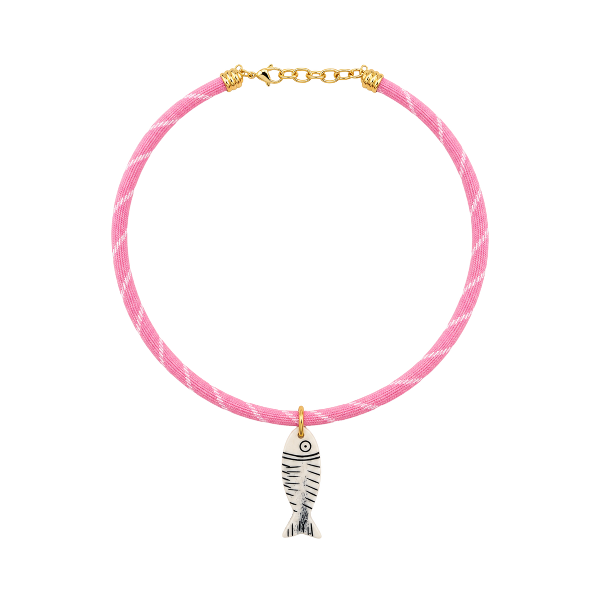 Pink Paracord Fish Necklace