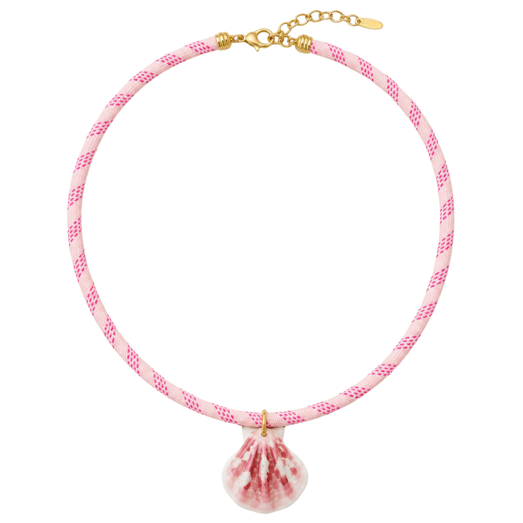 Pink Paracord Shell Necklace