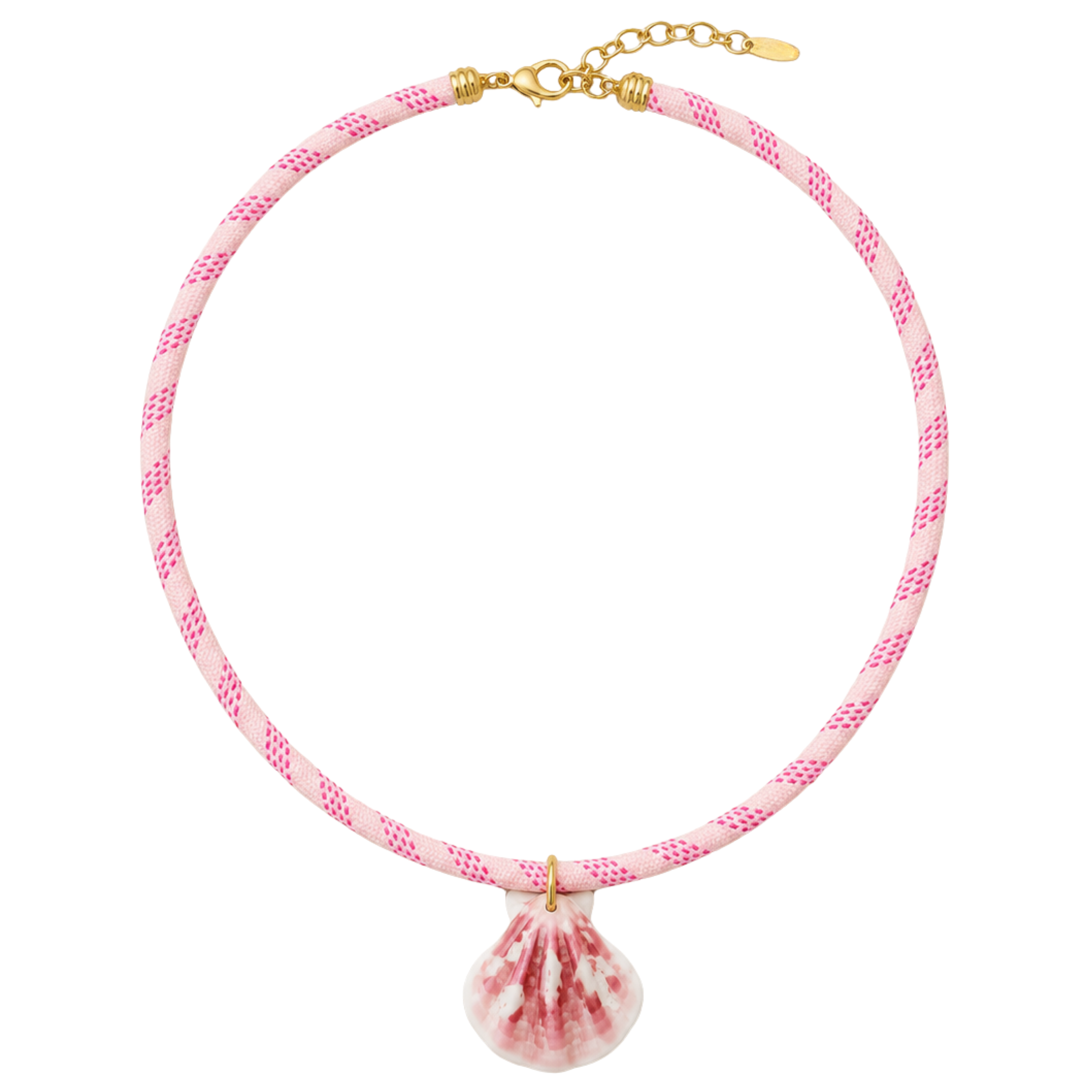 Pink Paracord Shell Necklace