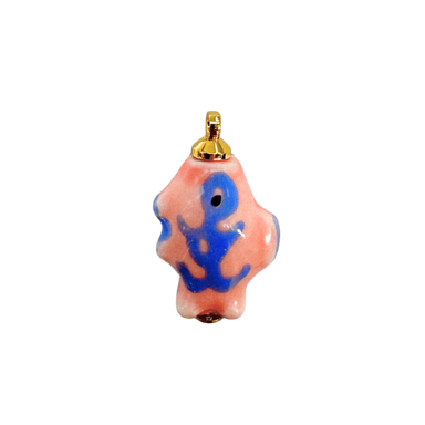 Pink Stripe Fish Charm