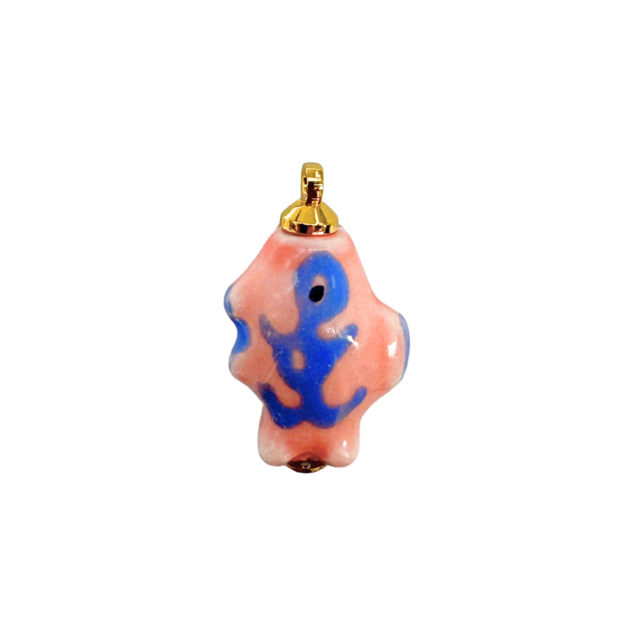 Pink Stripe Fish Charm