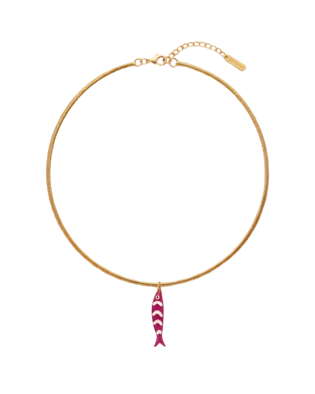 Pink Striped Fish Necklace