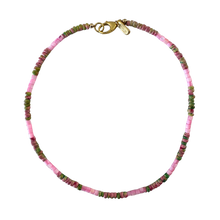  Pink and Green Beaded Necklace