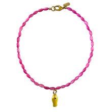 Pink Beaded Fish Necklace