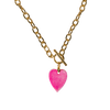 Pink Tie Dye Bone Heart Necklace