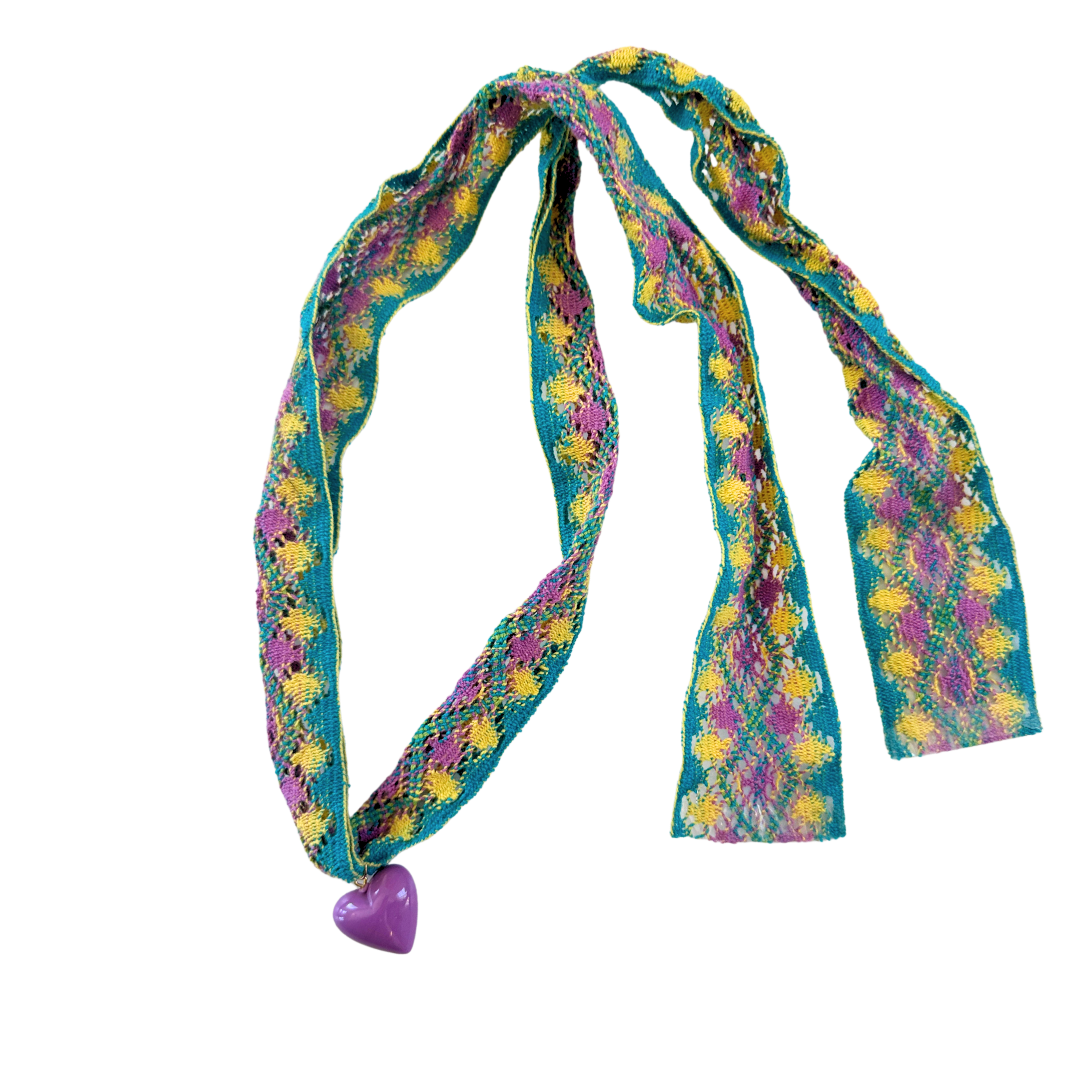 Plum Heart Fabric Necklace