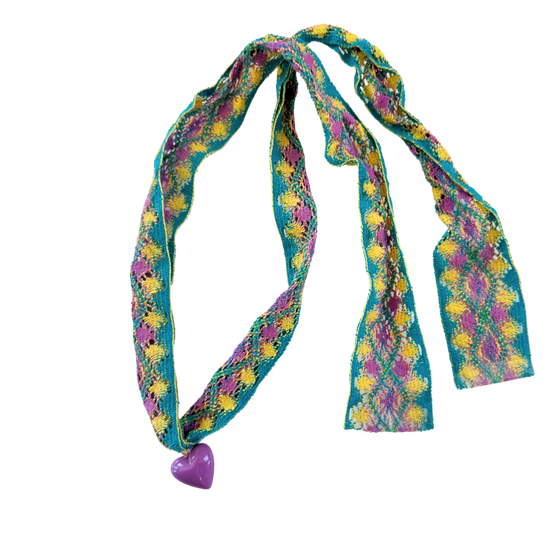 Plum Heart Fabric Necklace