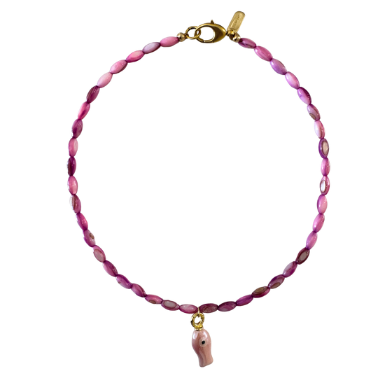 Purple Beaded Fish Necklace