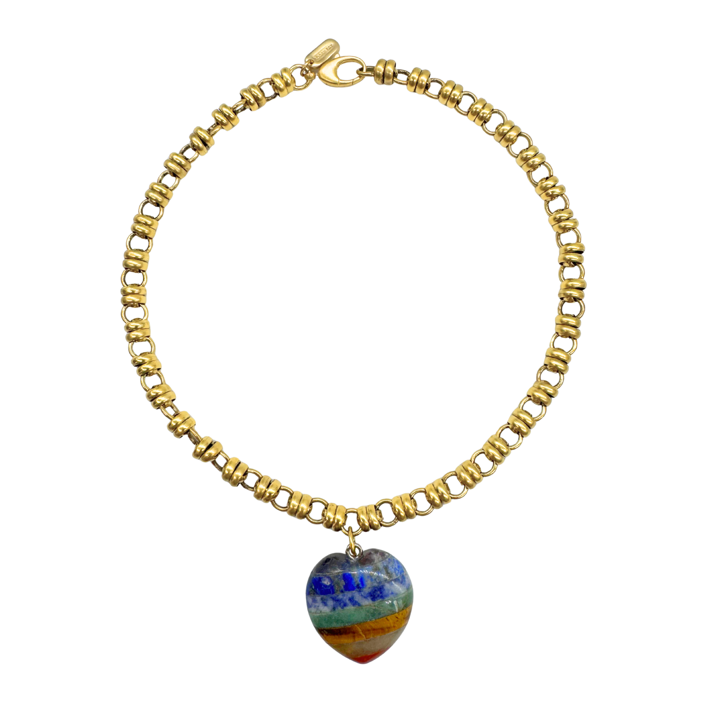 Rainbow Heart Chain Necklace