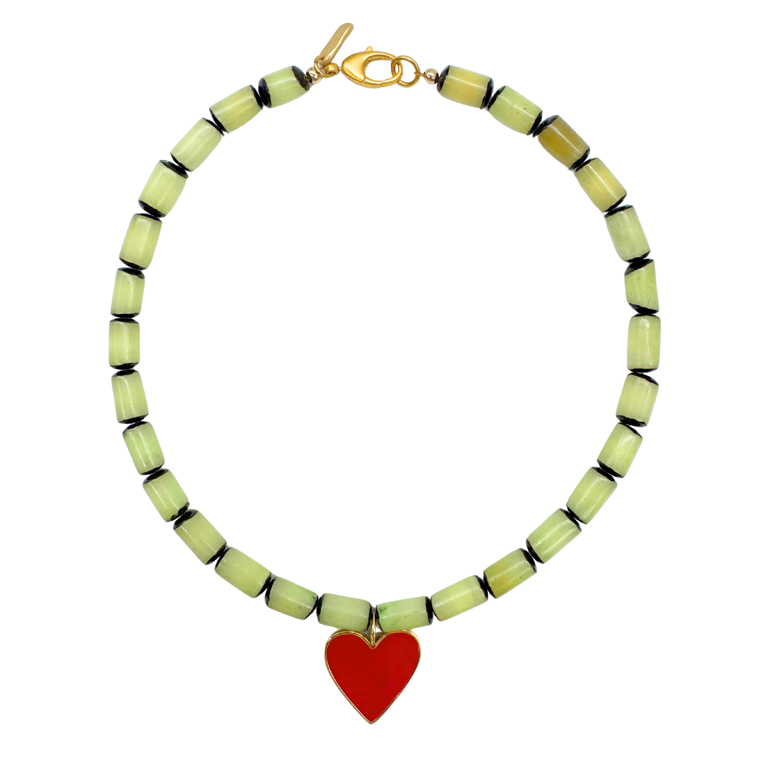 Red Heart Beaded Necklace