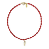 Red Beaded Fish Necklace