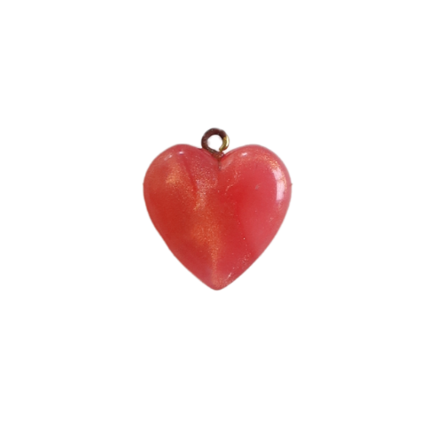 Red Shimmer Heart Charm