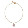 Rose Pendant Pearl Necklace