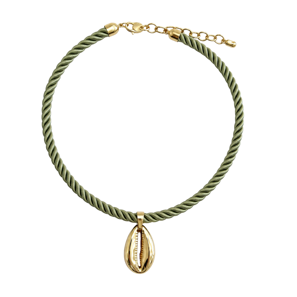 Sage Rope Cowrie Necklace