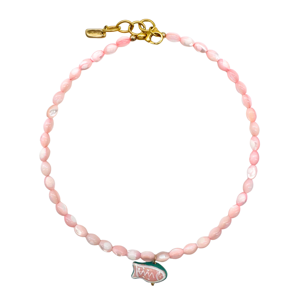 Salmon Fishy Beaded Necklace