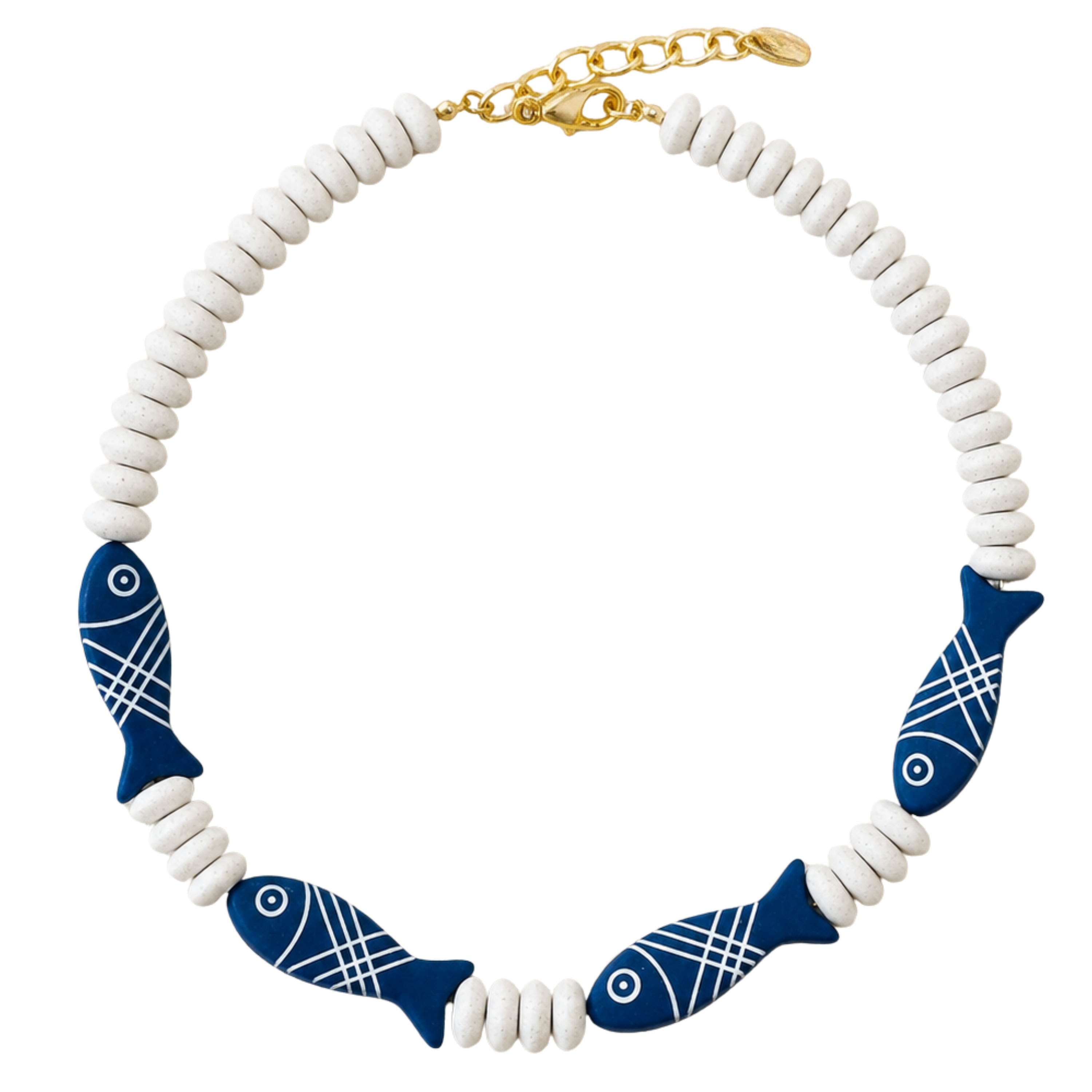 Sardina White Beaded Necklace